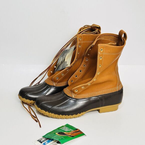 LL Bean Boot Mens 10 Duck Leather Waterproof Snow Rain Mud Hunting Hiking USA - Picture 1 of 12